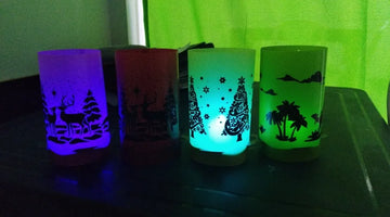 Faroles Noche De Velitas Navideños!!!!con Led De Colores