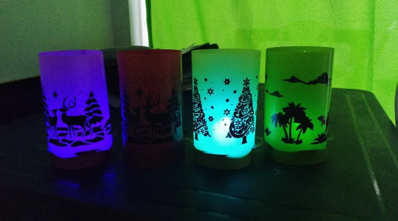 Faroles Noche De Velitas Navideños!!!!con Led De Colores