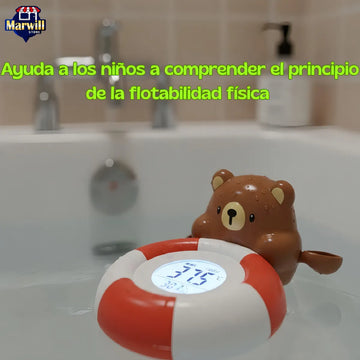 Termómetro Juguete Medición Digital Oso Baño Bebes Flotante Movimiento Diversión Seguridad Agua Bañera Grados Fahrenheit Celsius Alarma Color Temperatura Alta Baja Perfecta Material Seguro Sin Puntas