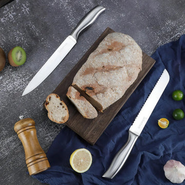 Juego Cuchillos Cocina Set 15 Piezas Acero Quirúrgico Base De Madera Modernos Premium