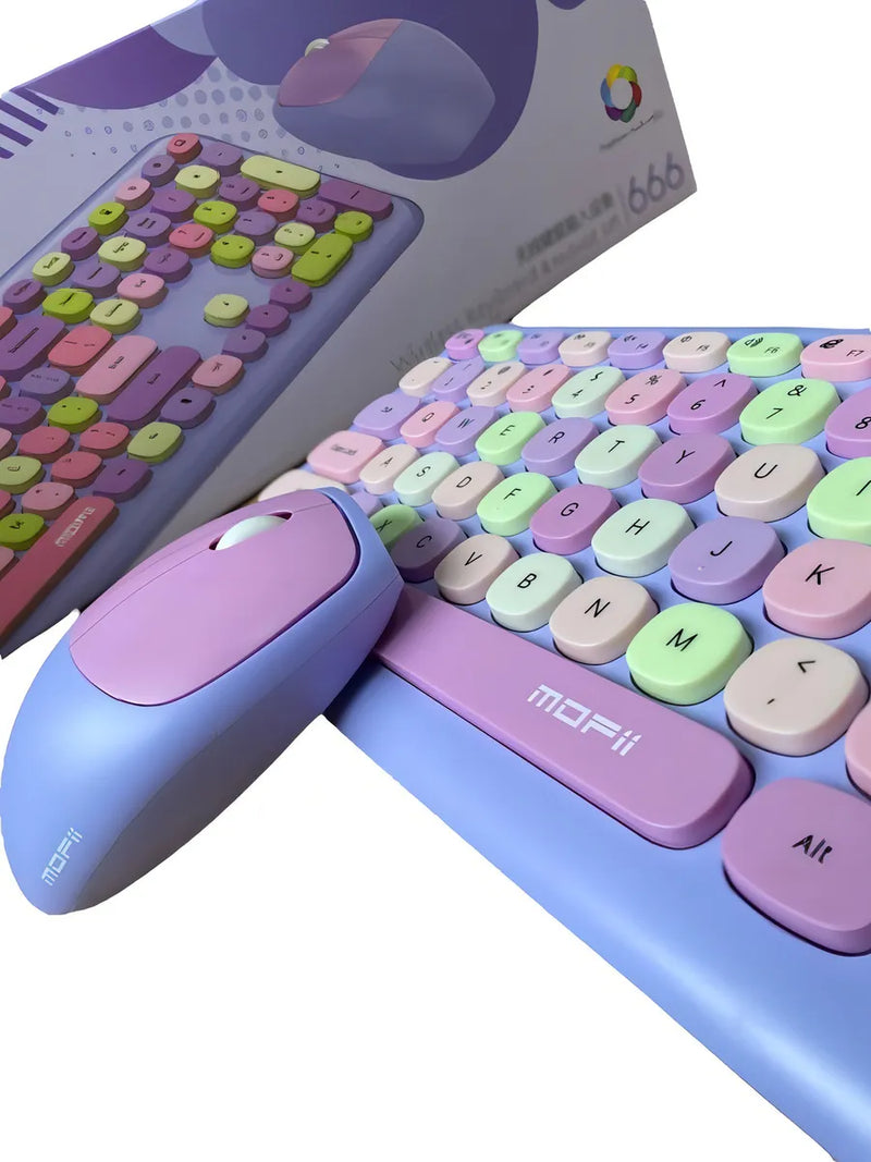 Mofii 666 Teclado Ratón Combo Inalámbrico 2,4 G Color Mixto