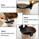 Colador Ajustable A Recipiente En Silicona Negro