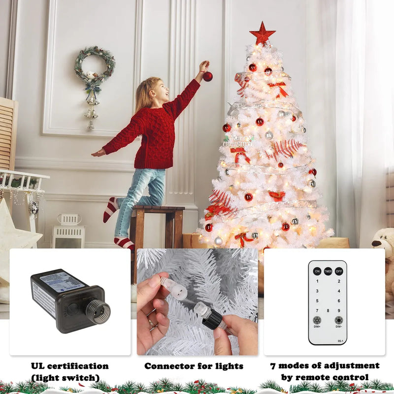 Vingli Arbol De Navidad Artificial Preiluminado De 6 Pies Co