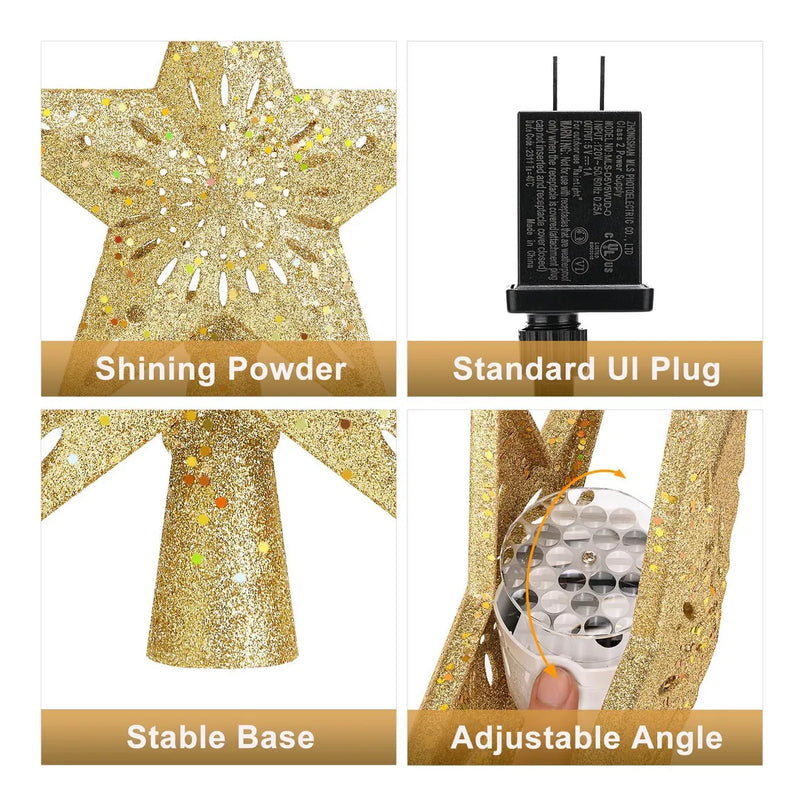 Estrella Navideña Iluminada Con Proyector 3d Led 6 Patrones