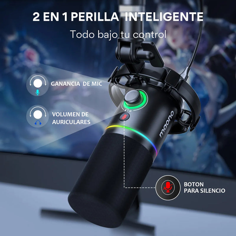 Micrófono Maono PD200X Dinámicos Cardioide color negroS