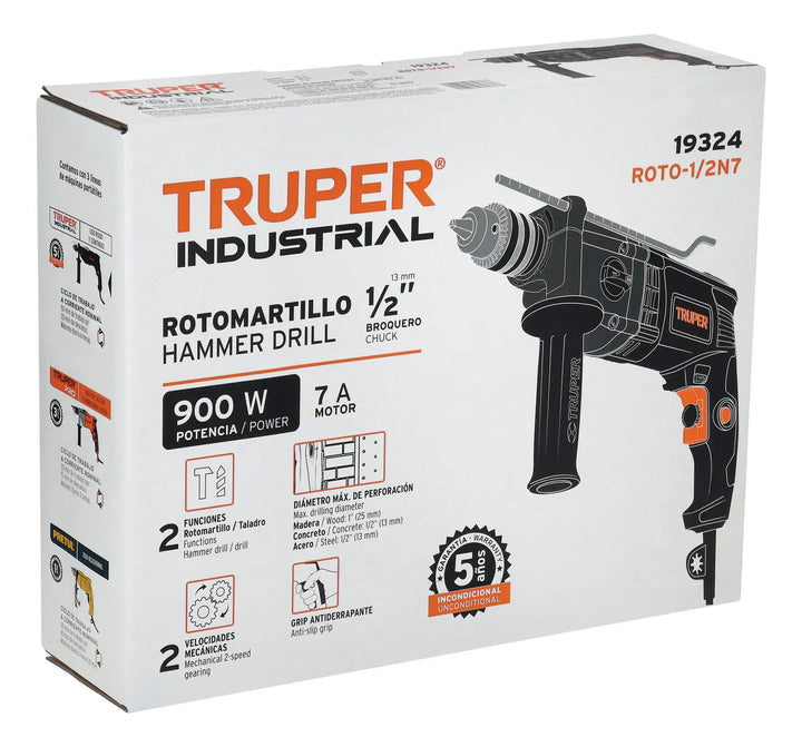 Taladro Percutor 1/2 Industrial 900w Truper