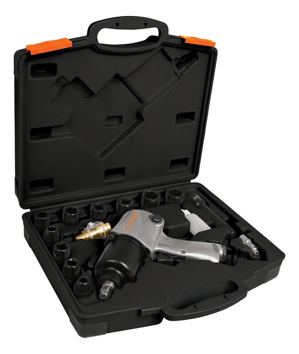 Llave De Impacto 1/2''industrial Con Accesorios Truper 18281 Color Gris