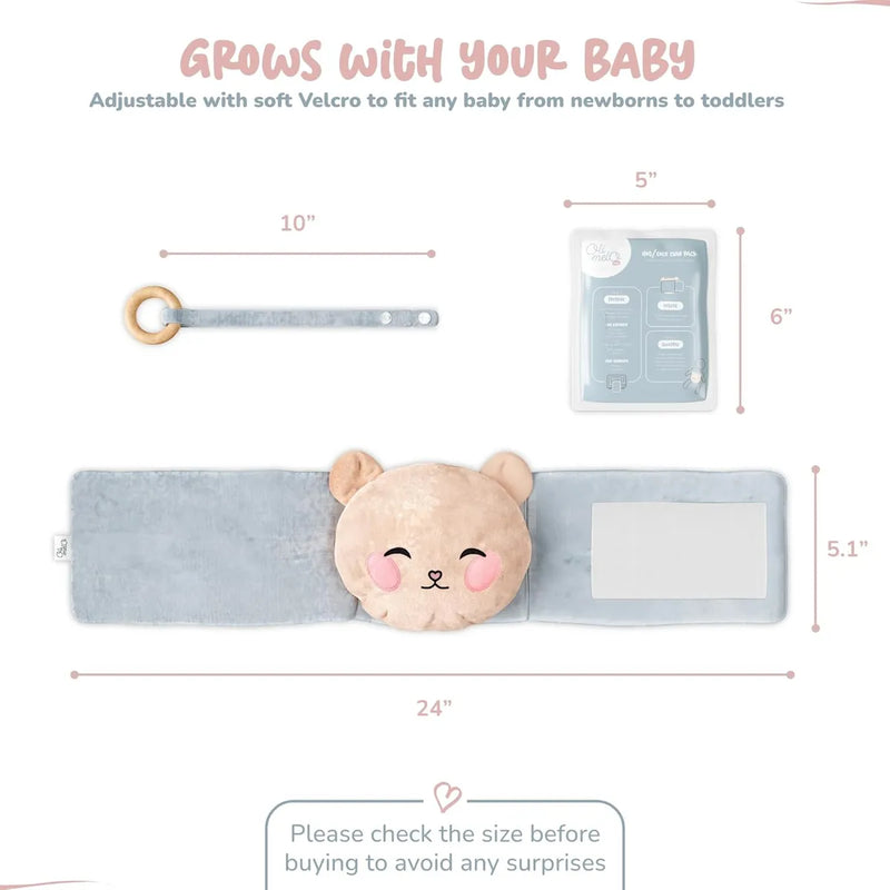 Cinturón Bebe Pañales Para Calmar Cólicos Alivio Gases Gris Oso