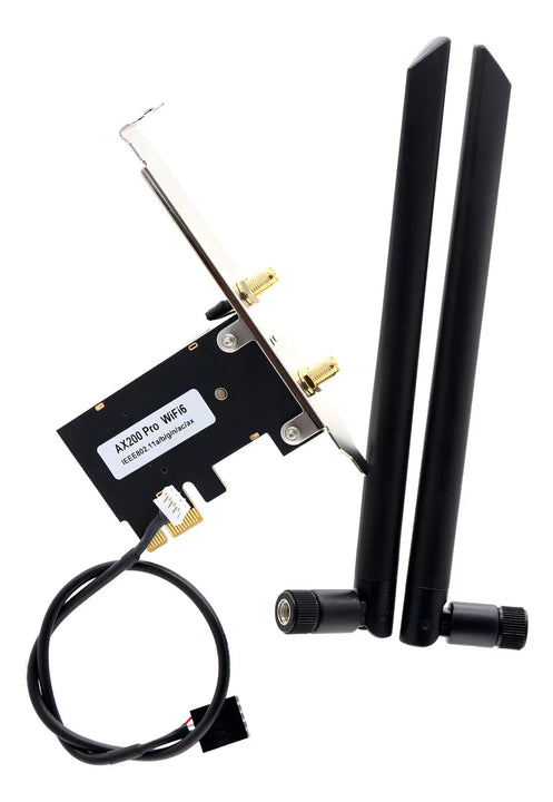 Deal4go Ax200ngw 802.11ax Wifi 6 2.4 Gbps De Doble Banda Pcie Express Tarjeta Wifi Inalámbrica Bluetooth 5.0 W/8dbi Antena Para Intel Ax200 Wlan Windows 10 64 Bits