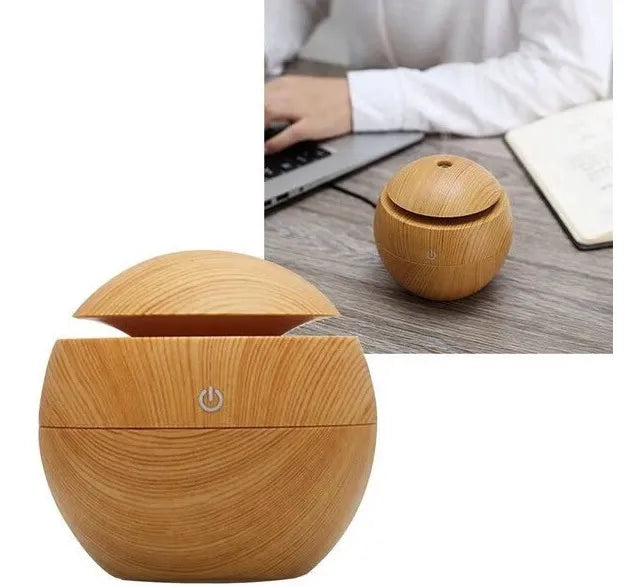 Humidificador Mini Umidificador Umidificador de Ar Mini Umidificador e Aromatizador con voltaje de marrón claro