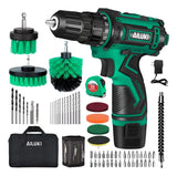 Kit De Taladro Inalámbrico, 67piezas, Batería De Litio Verde Musgo