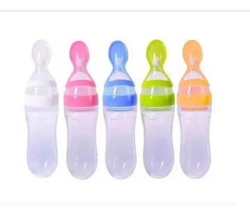 Biberon Con Cuchara En Silicona Para Bebes Color Colores Liso
