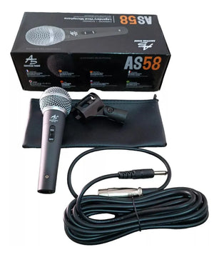 Microfono Vocal Profesional Metalico Alta Sensibilidad Color Negro