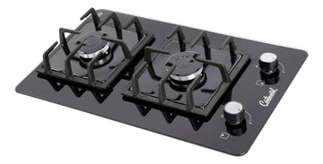Estufa De Empotrar Vidrio Templado 2pt Gas Propano 6040 Negro