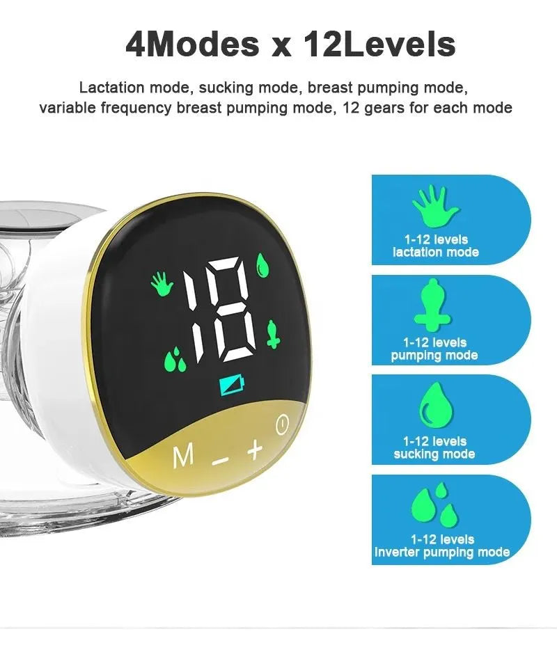 Estractor De Leche Portátil Manos Libres Pantalla Led Tactil
