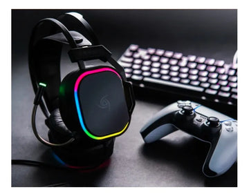 Diadema Gamer Vsg Gemini Rgb 50mm Cable 2.1m Plug 3.5mm Negro