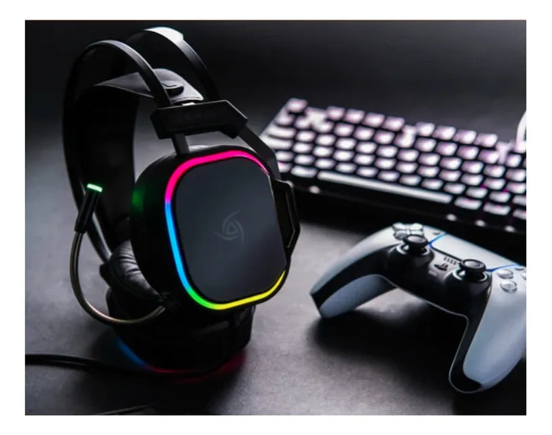 Diadema Gamer Vsg Gemini Rgb 50mm Cable 2.1m Plug 3.5mm Negro