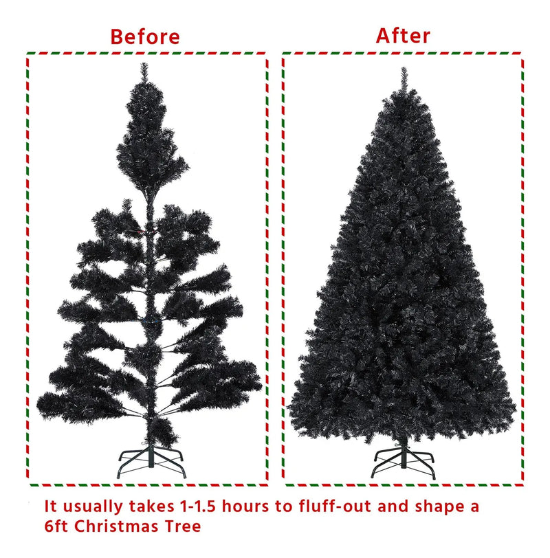 Yaheetech - Arbol De Pino Artificial De Halloween Negro De 6