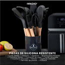 Freidora De Aire Nobelsound Air Fryer Doble Bandeja Con Utensilios Cuchillos Incluidos