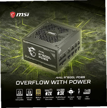 Fuente De Poder Msi Mag A750gl Pcie5 750w 80plusgold Fullmod