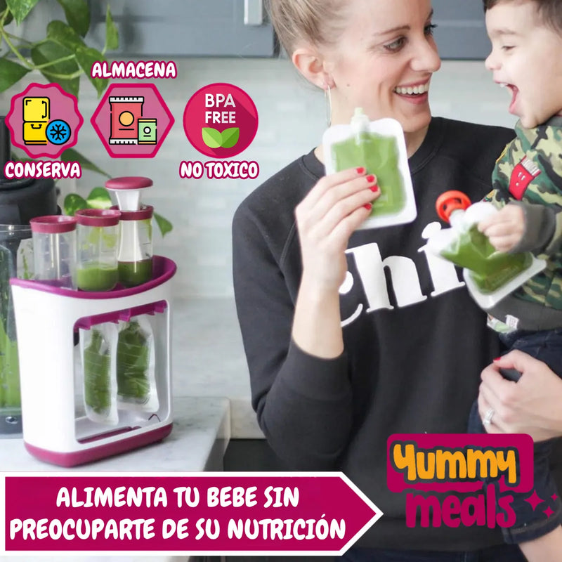 Dispensador De Alimentos Bebe Compota Papilla Squeeze Bolsas