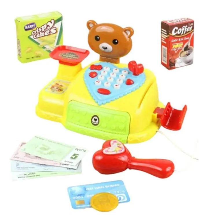 Caja Registradora Oso Infantil Con Accesorios Y Sonido