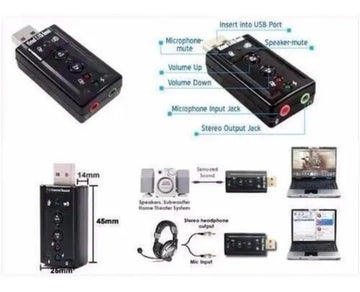 Tarjeta De Sonido Usb 7.1 Externo Con Control De Volumen