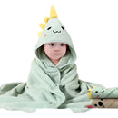Toalla Baño Para Bebe Con Capota Dinosaurio Verde Claro