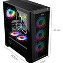 Chasis Gamerjx121 Dark Steel E-atx + 6fans Argb Negro