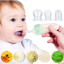 Tetero Biberón Dispensador Alimentos Bebés 40 Ml Uso Verde Chupo 3 Tamaño Alimento + Cuchara Dispensar Ayuda Habilidades Control Sin Bpa Libre Bps Sin Ftalatos Silicona Grado Alimenticio Versátil