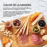 Tabla De Cortar Picar En Madera Bamboo Cocina 40x28 Cm Lisa Con Ranuras