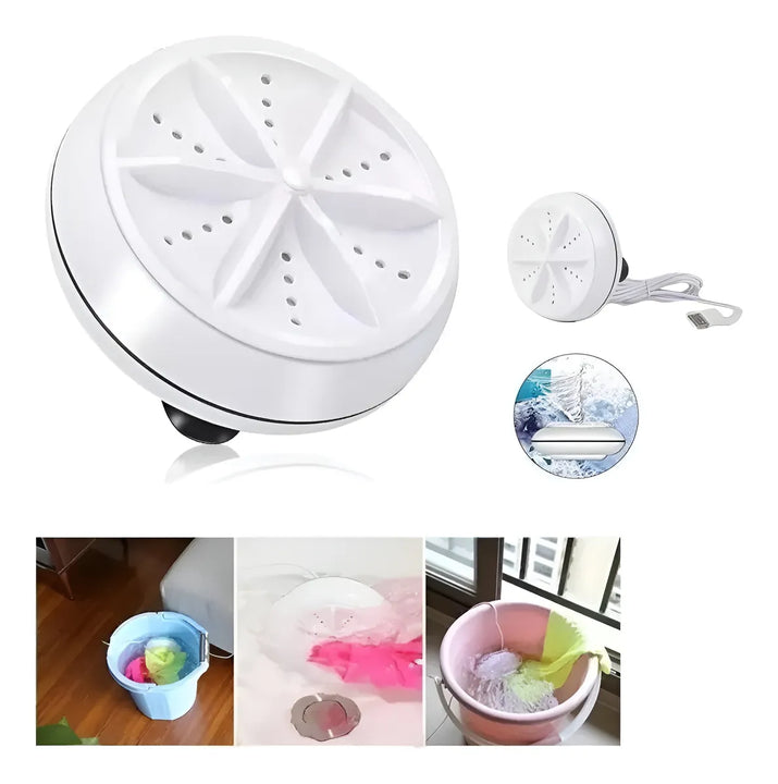Mini Lavadora Portátil Giratoria Mini Turbina Ultrasónica Co Blanco