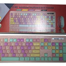 Combo Teclado Mouse Dn-c400 Kit Colores Pastel Color Del Mouse Rosa-celeste