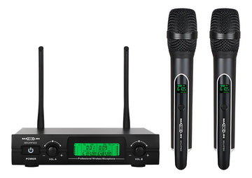Micrófono Inalámbrico Mano Doble Maxlin Mxuhf602 Negro