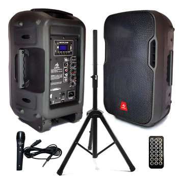 Parlante Profesional 400w Tripode Microfono American Sound Negro