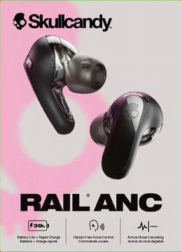 Audifono Skullcandy Rail Anc True Black True Wireless Color Negro Luz Negro