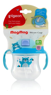 Vaso Antiderrame Entrenador 200ml Con Pitillo 8m+ Pigeon Color Azul claro Magmag