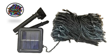 Luz Adorno Navideño Multicolor Carga Luz Solar 100 Leds