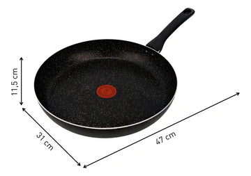 Sartén Imusa Titanium Force 30cm Antiadherente Tapa Vidrio Color Negro