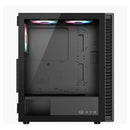 Chasis Atx Xyz Airone 100 Glass 6.fan Argb Negra Vidrio Temp Negro