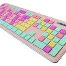 Combo Teclado Mouse Dn-c400 Kit Colores Pastel Color Del Mouse Rosa-celeste