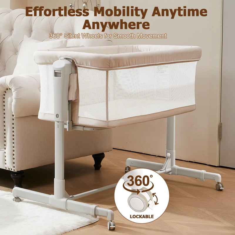 Onthewei Moises Para Bebe, Cuna Mecedora 3 En 1 Con Ruedas,