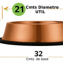 Plato Comedero Bronce Perro Grande Acero Inoxidable 21cm