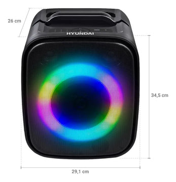 Parlante Hyundai Recargable Bluetooth /usb/aux Au120 Watts Negro
