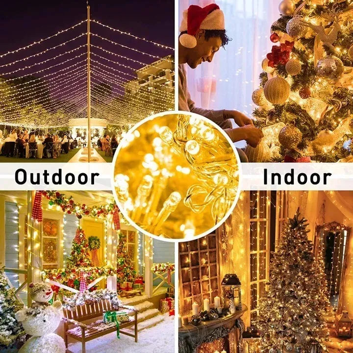 Luces Navidad Decorativas Por 100 Mts Y 1000 Leds Navideñas Amarillo