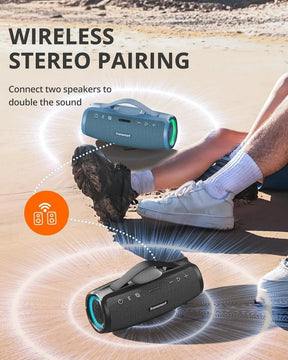 Parlante Tronsmart Mirtune S100 Bluetooth 50w Portátil Led Negro