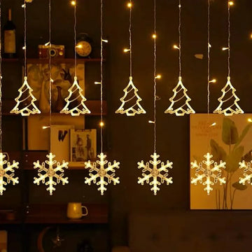 Cortina De Luces Navideñas Led 192, Cálidas, Impermeables, 8