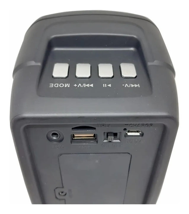 Parlante Portátil Mini Cabina Bluetooth Luz Led Radio Fm Negro