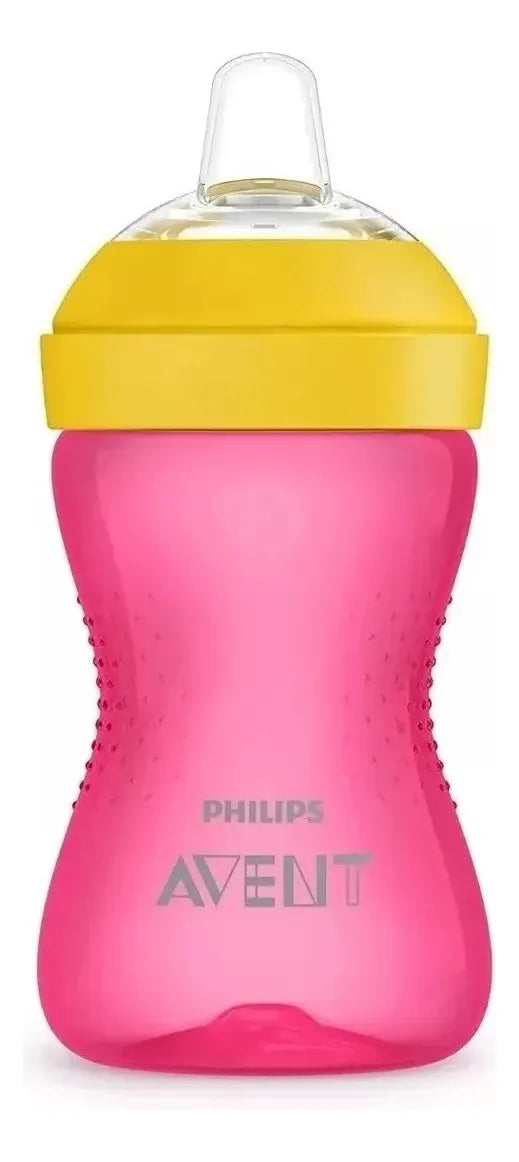 Vaso Entrenador Avent Antiderrame + 2 Boquillas 9 Onzas Rosa