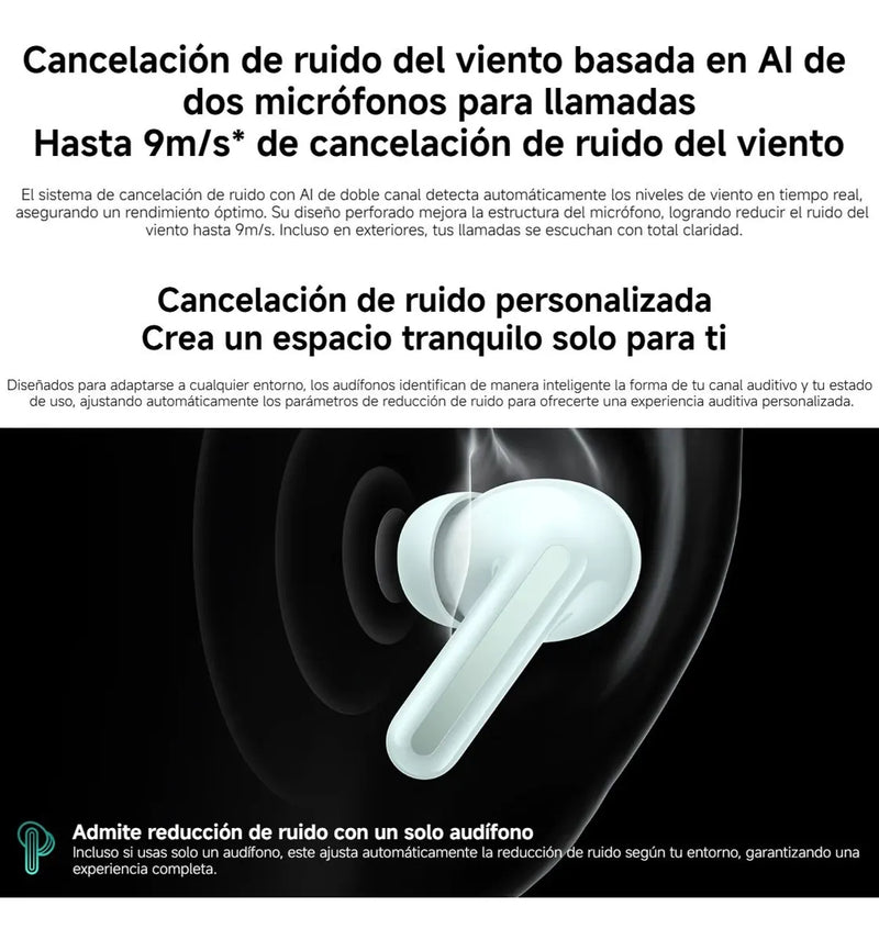 Xiaomi Redmi Buds 6, Auriculares Táctil, Anc 2-mic Ip54, Blk Negro